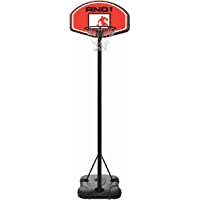 AND 1 - Canasta de Baloncesto con Poste y Base- Color Negro- Rojo y Blanco